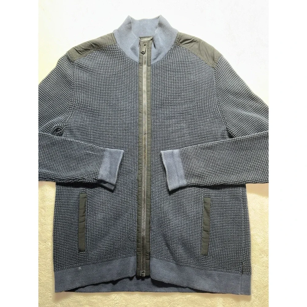 Calvin Klein Full Zip Sweater Waffle Texture Size XL - Picture 2 of 7